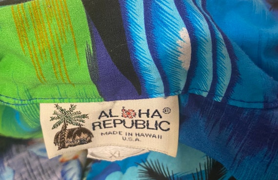Vintage Aloha Republic Hawaiian shirt men Tropica… - image 4