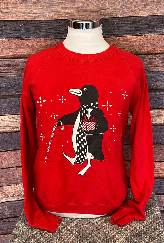 Vintage 1980s Penguin Christmas Ugly Sweater Party