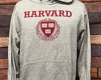 Vintage Harvard University Crimson Ivy League 1980s sudadera con capucha gris sudadera colegiada - sudadera con capucha colegiada (pequeña)