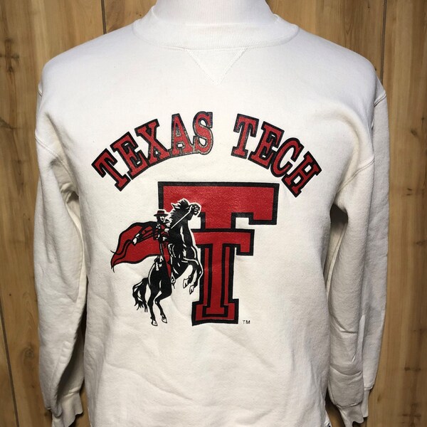 Vintage 80s Texas Tech Red Raiders 1980s NCAA College 1980s Crewneck Sweatshirt - vitnage football basketball shirt (Medium)