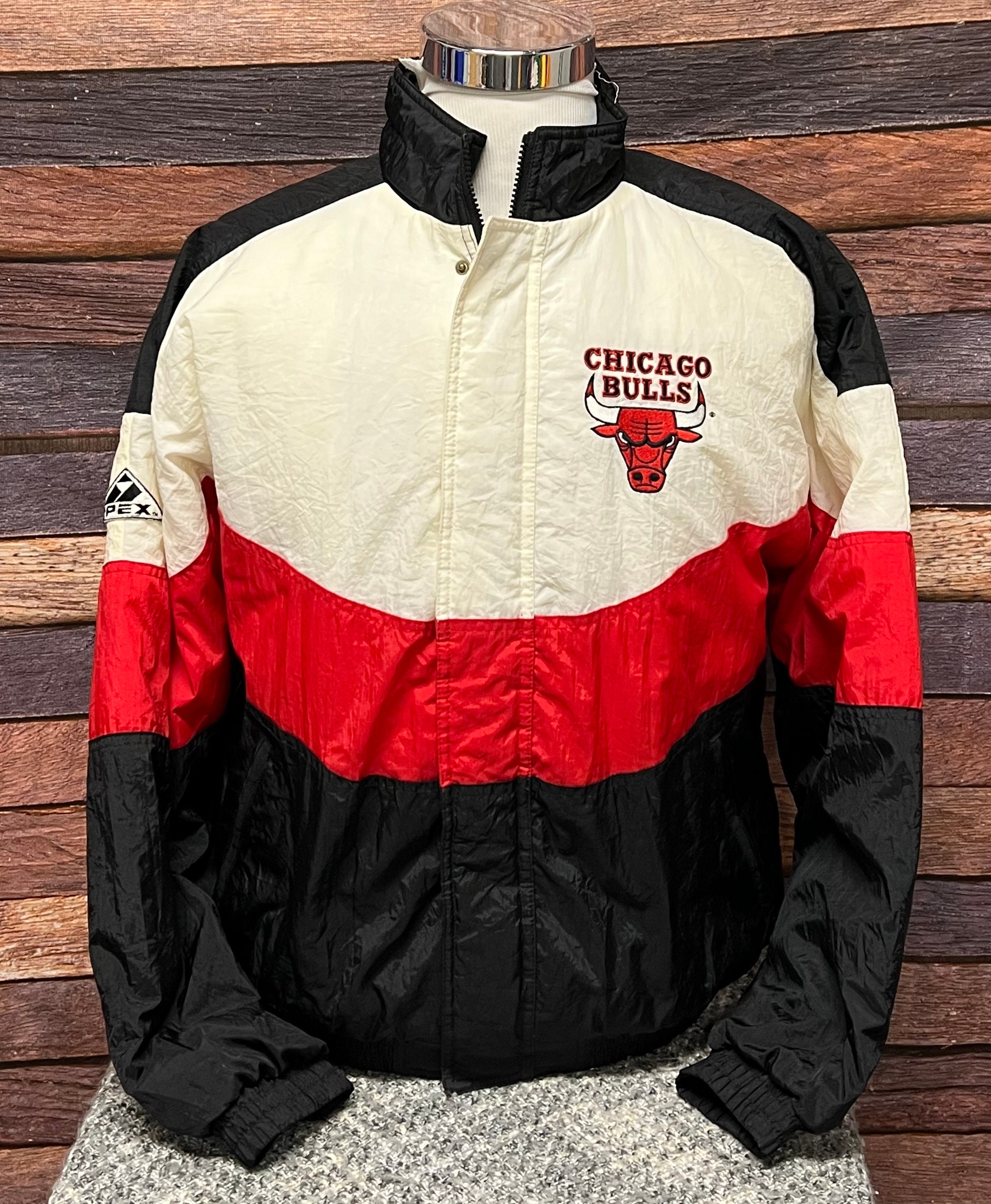 Mens Handmade Chicago Bulls Bomber Vintage Leather Jacket 