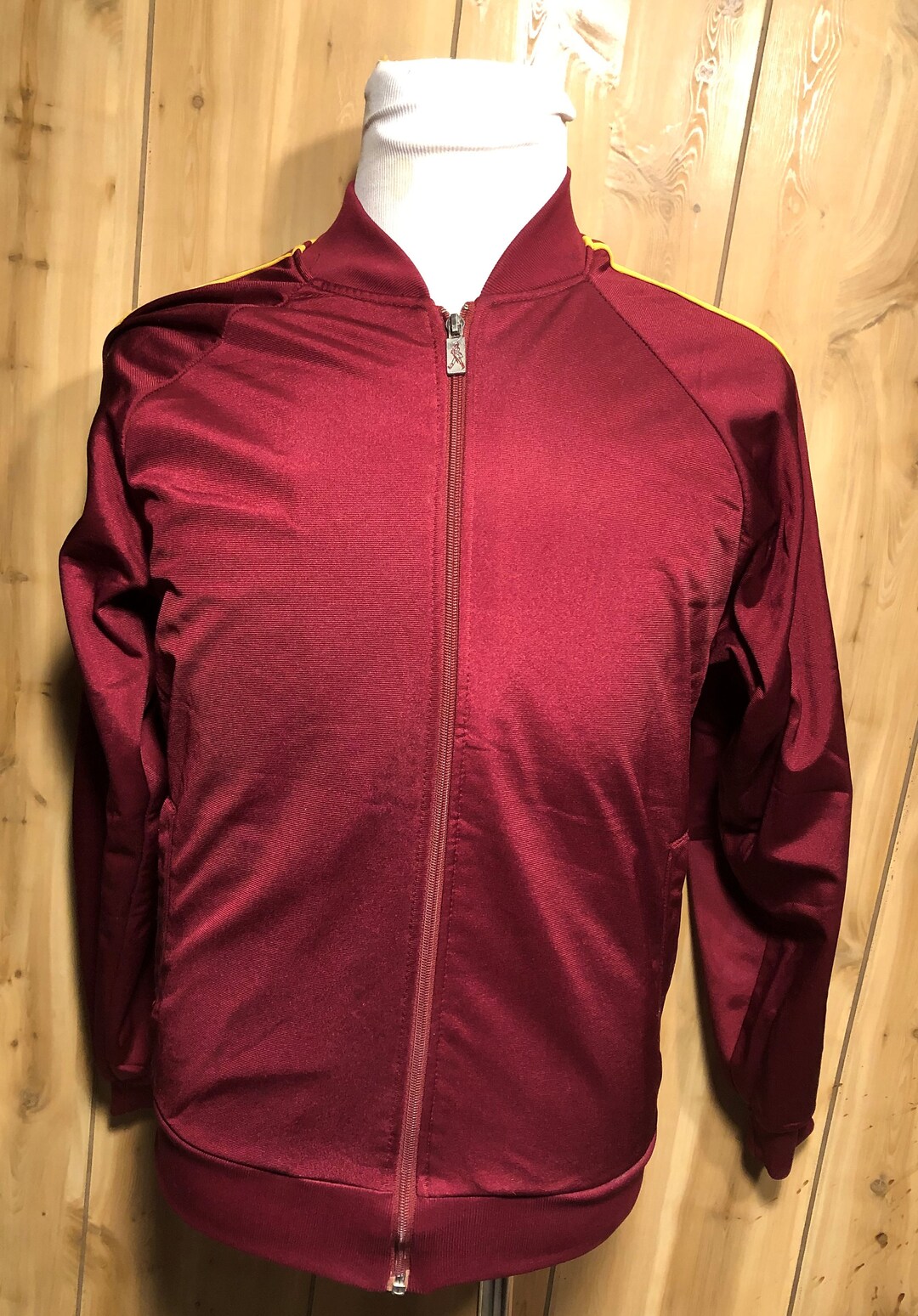 Vintage 80s Dapper Maroon 1980s Track and Field Jacket Vintage Sports
