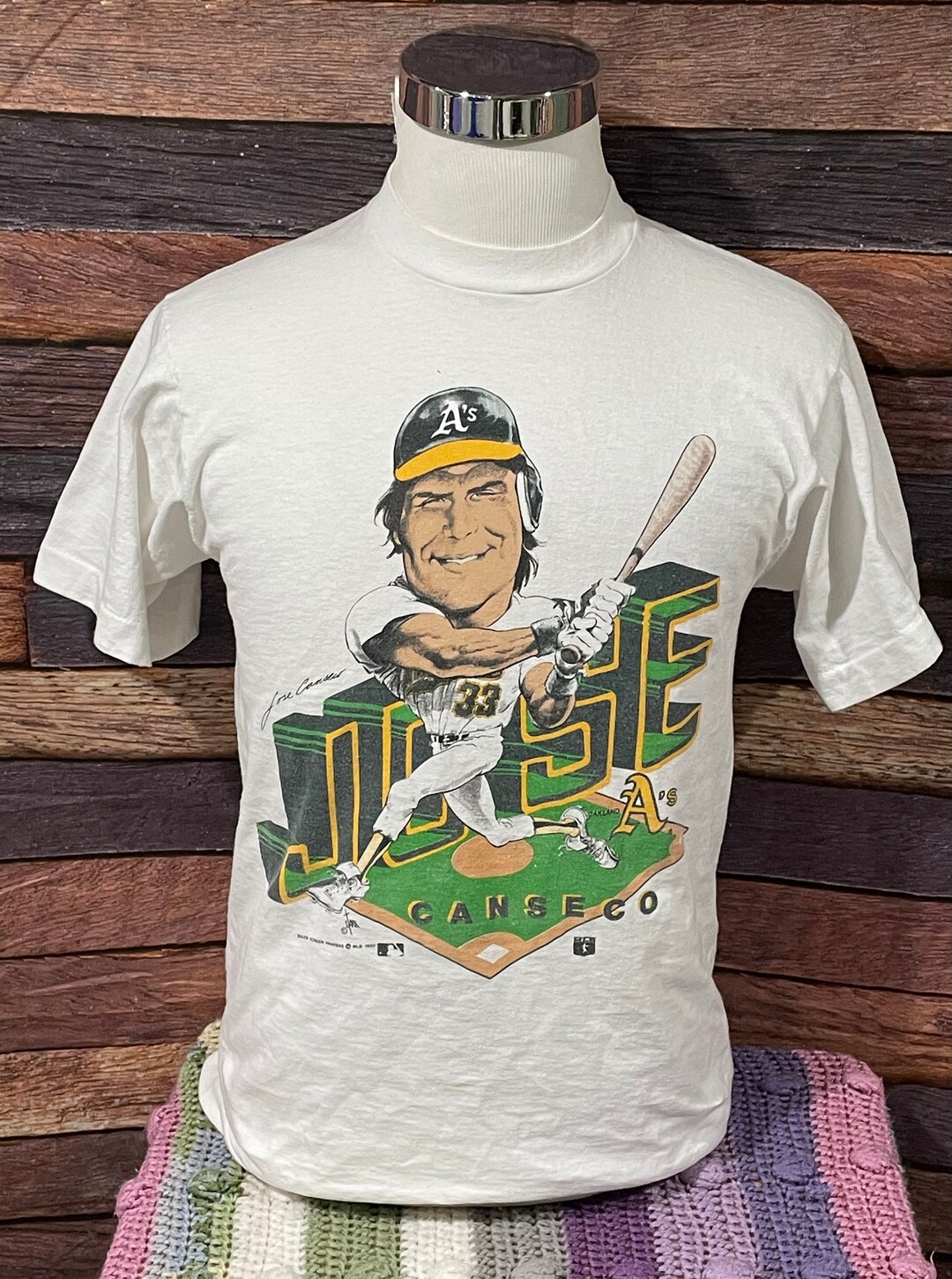 T-shirt Vintage 1988 JOSE CANSECO Avec Caricature - Cadeau Pour Fans De Baseball - Couleur Blanche