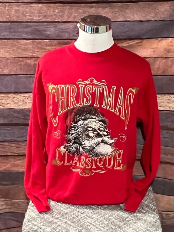 Vintage 1990s Xmas Red Christmas Classique Ugly Sw