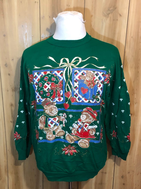 Vintage 80s Christmas Bears Ugly 1980s Sweater Par