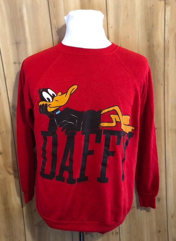 Vintage Daffy Duck Cartoon Looney Tunes 1980s Red 