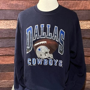 90s NFL Dallas Cowboys Crewneck Sweatshirt Print Logo Grey Color Mens M 
