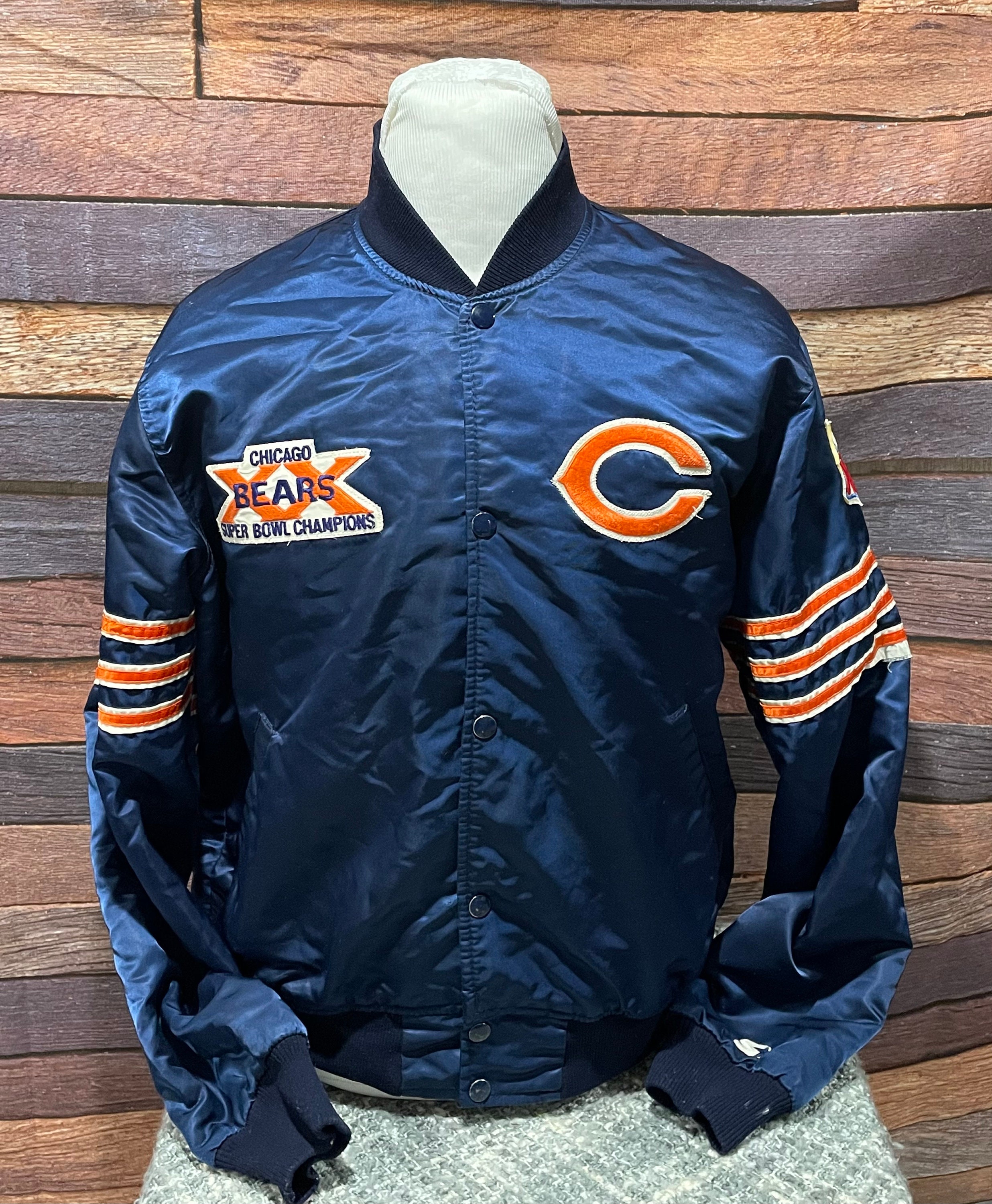 Vintage 90s Starter Chicago Bears Pullover Hoody 1/2 Zip Jacket Large NFL