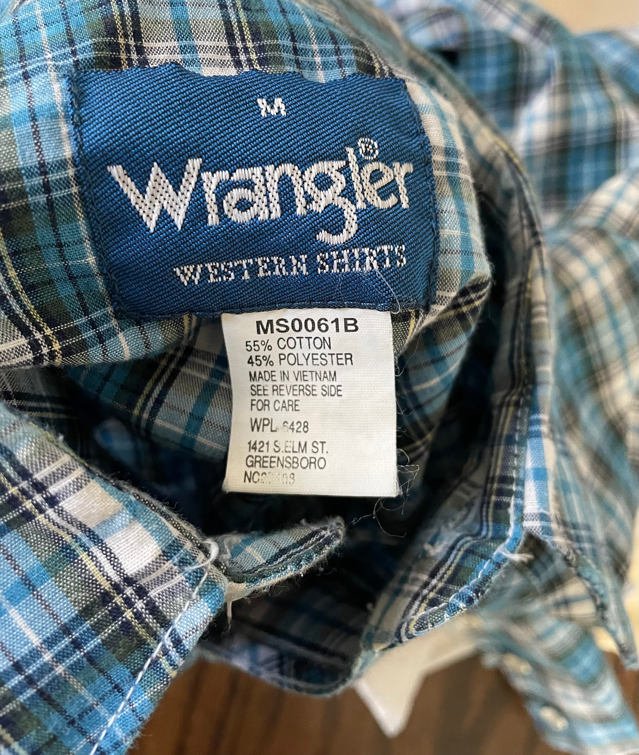 Vintage Wrangler Plaid Pearl Button Up Western Shirt Medium Chest 23” Flat  len 海外 即決 - スキル、知識