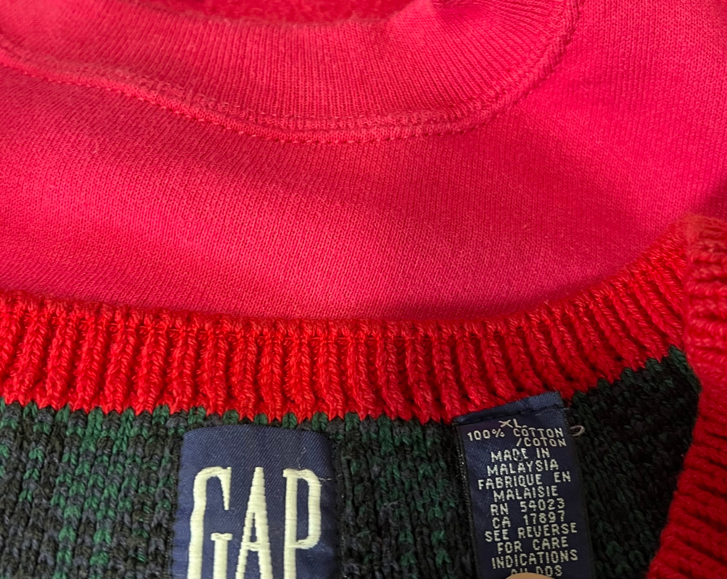 gap striped sweater dark light green
