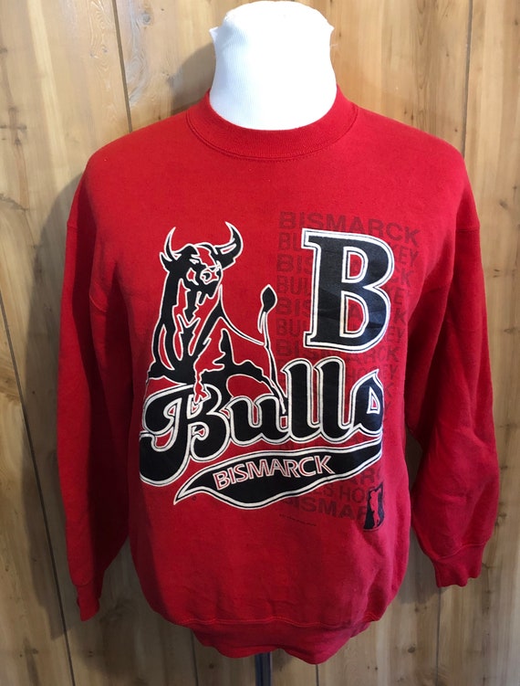 Vintage Bismarck Bulls Minor League Hockey Red 199