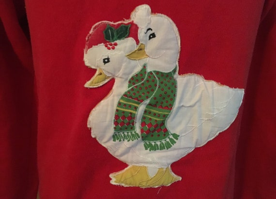 Vintage 90s Christmas Ducks 1990s Red Ugly Christ… - image 3