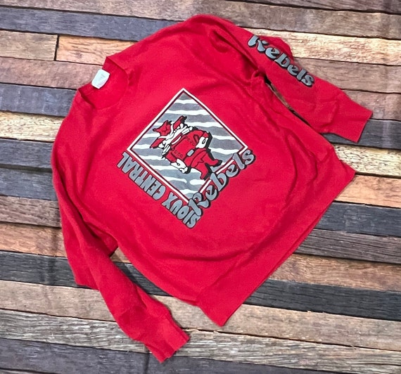 Vintage 90s Sioux Central Rebels Iowa 1990s Red C… - image 1