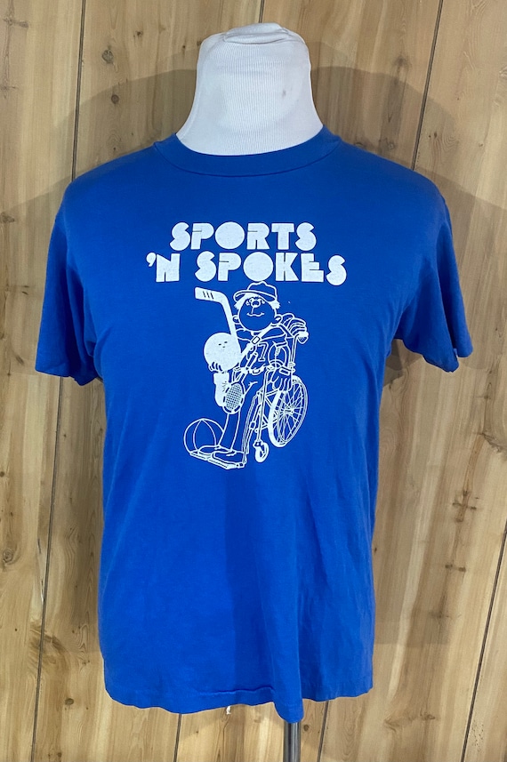 Vintage Sports 'N Spokes Blue 1980s Graphic tee ts