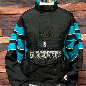 Charlotte Hornets Vintage 90's Teal Starter Pullover Jacket Center Pou –  thefuzzyfelt