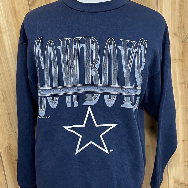 Vintage Dallas Cowboys 1990s Blue NFL Football Sports Crewneck Sweatshirt - Vintage Cowboys Sweatshirt - Cowboys Shirt (Large)