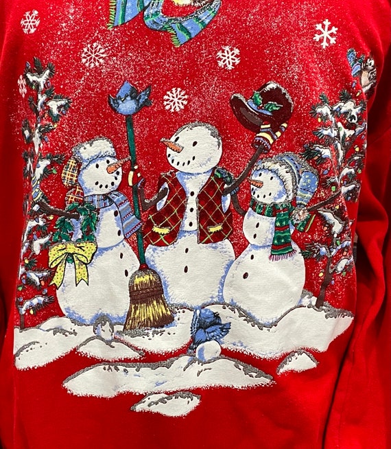 Vintage Christmas Nutcracker Snowman Red 1980s Ug… - image 3