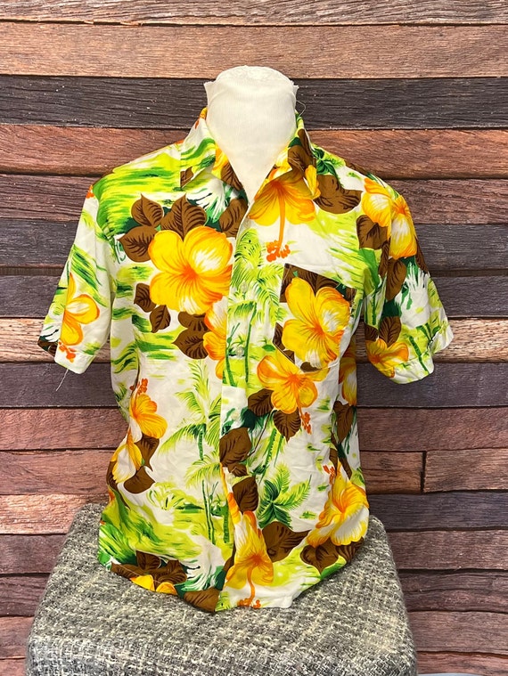 Hawaiian Revival Shirt, Vintage Hawaii Button Dow… - image 1