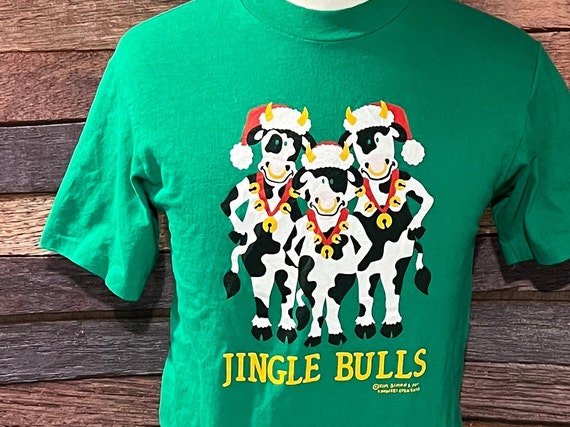 Vintage 1980s Jingle Bulls Christmas Holiday Ugly… - image 2
