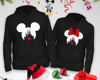 Matching Disney Hoodies Mickey Mouse Minnie Mouse Unisex Hoody for Mom Dad Kids, Disneyland Vacation Hooded Sweatshirts, Disneyworld Trip