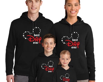Matching Disney Trip Hoodies for Mom Dad Kids, Disneyland Vacation Hooded Sweatshirts Disneyworld Family Hoody Mickey Mouse Minnie Mouse Ear