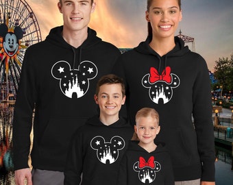 Matching Disney Trip Hoodies Mickey Mouse Minnie Mouse Family Hoody for Mom Dad Kids Disneyland Vacation Hooded Sweatshirts Disneyworld 2023