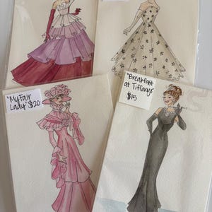 Audrey Hepburn Fashion Illustrations