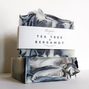 Tea Tree + Bergamot | Essential Oil | Activated Charcoal | Natural Bar Soap | Detoxifying | Toxin Free | Waterloo