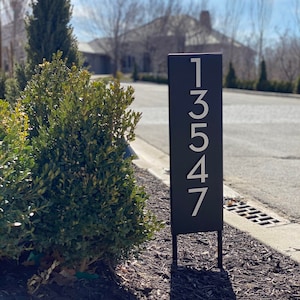 Welcome Home Yard Sign/4"H Numbers/Vertical/Sign on Stakes/Address Plaque/Weather Resistant Steel/House Numbers/Powder Coated/Free Shipping