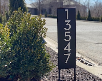 Welcome Home Yard Sign/4"H Numbers/Vertical/Sign on Stakes/Address Plaque/Weather Resistant Steel/House Numbers/Powder Coated/Free Shipping