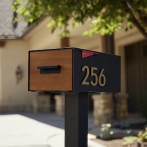 Wood Door Large Malone Mailbox Post Mounted- Mid-century- Powder Coated- Custom Mailbox- House Numbers- post not included