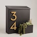 Modern & Contemporary Mailbox- Mid-century- Powder Coated- Custom Mailbox- Wall Mounted Mailbox- House Numbers- Black, Gray, White, Brown 