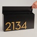 Modern & Contemporary Mailbox- Mid-century- Powder Coated- Custom Mailbox- Wall Mounted Mailbox- House Numbers- Black, Gray, White, Brown 