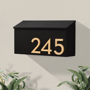 Modern & Contemporary Mailbox- Mid-century- Powder Coated- Custom Mailbox- Wall Mounted Mailbox- House Numbers- Black/Gray/White/Brown OG