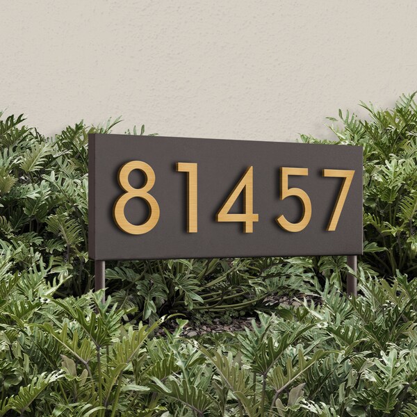 Hi Neighbor Yard Sign/4"H Numbers/Vertical/Sign on Stakes/Address Plaque/Weather Resistant Steel/House Numbers/Powder Coated/Free Shipping