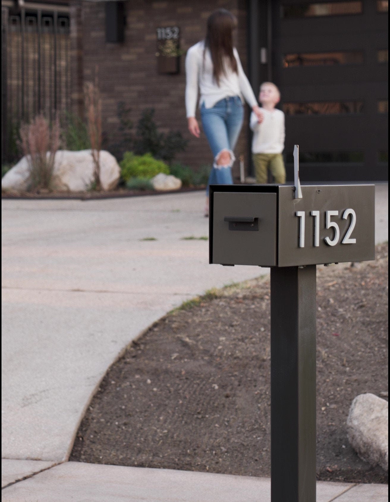 Brown Malone Mailbox Post Mounted Midcentury Powder Coated Etsy