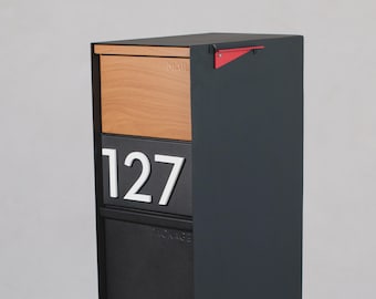 Safe Harbor Package Delivery Box| Magnetic House Numbers - Powder Coated Steel