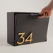 Modern & Contemporary Mailbox- Mid-century- Powder Coated- Custom Mailbox- Wall Mounted Mailbox- House Numbers- Black, Gray, White, Brown 