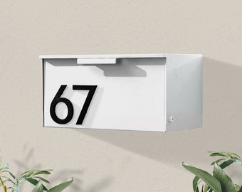 Mid-Century Modern Mailbox: Powder-Coated Steel with Magnetic Numbers