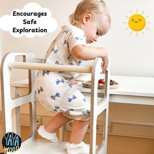 Toddler Learning Stool | Montessori Kitchen Tower | Kitchen Step Stool | Adjustable Montessori Stool & Observation Tower | Safe and Modern
