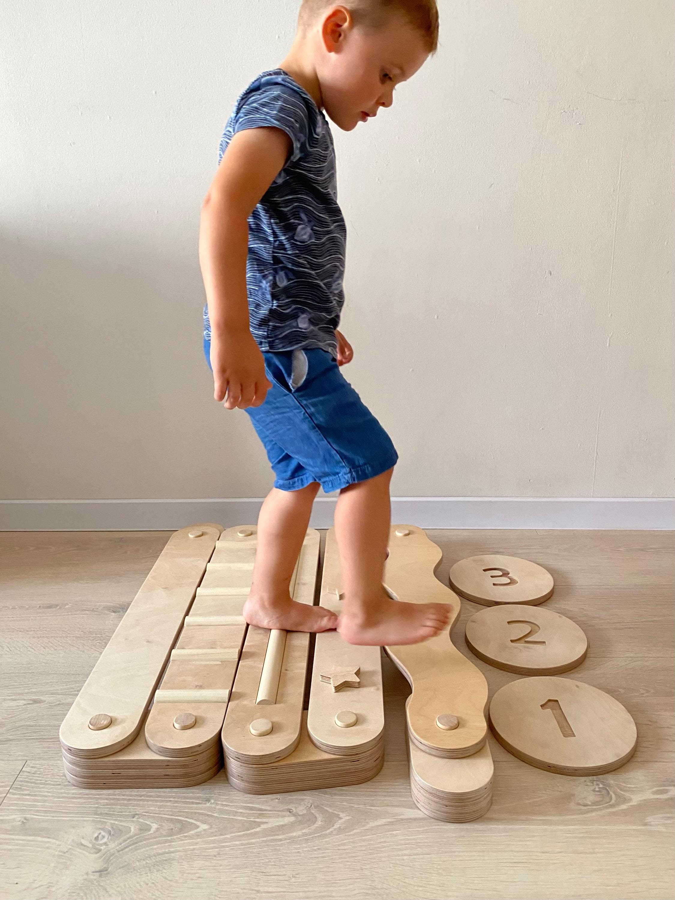 Wooden Balance Beam For Kids 3-5 Toddler Montessori Balance Beam Indoor Outdoor