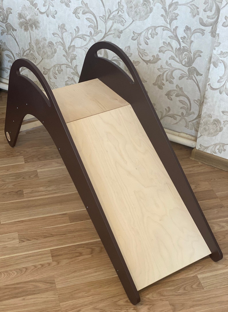 Wooden slide for kids Indoor slide BROWN sides