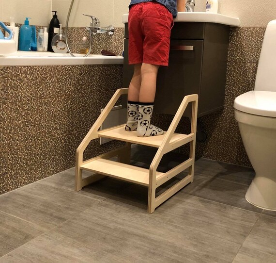 STEP STOOL for toddler/ Bathroom step stool/ Kitchen step Etsy