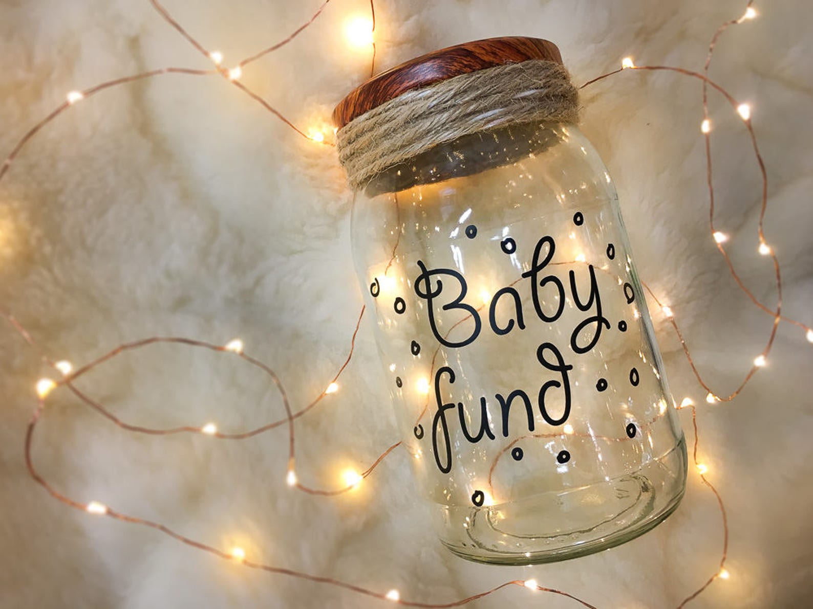 Baby fund money box Cute newborn present Wood print mason Etsy