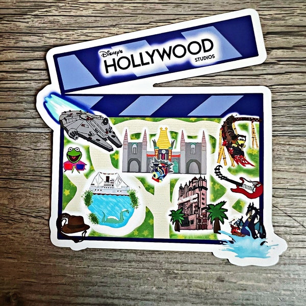 Hollywood Studios Map Magnet- Waterproof & Weatherproof