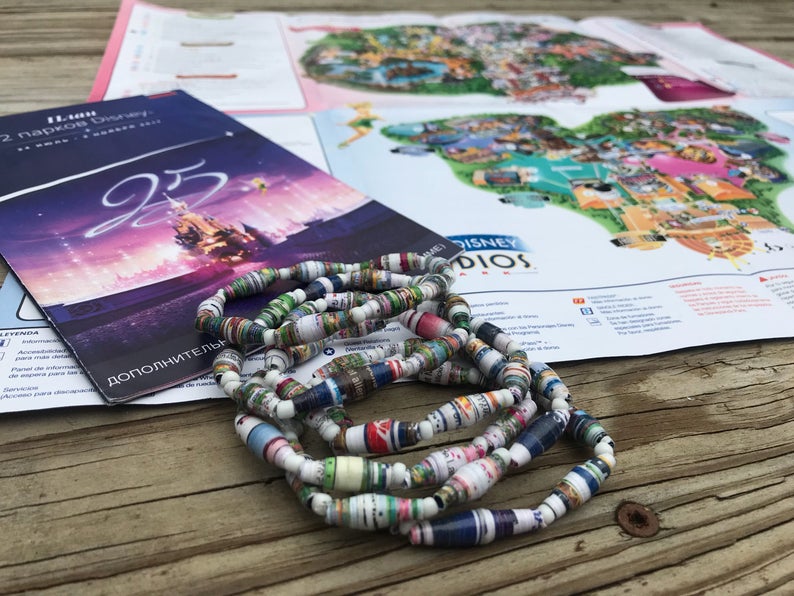 Upcycled Disney Park Map Bracelets image 8