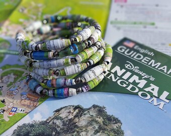 Upcycled Disney Map Wrap Bracelets