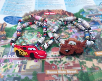Cars Bracelets-Upcycled Disney Maps