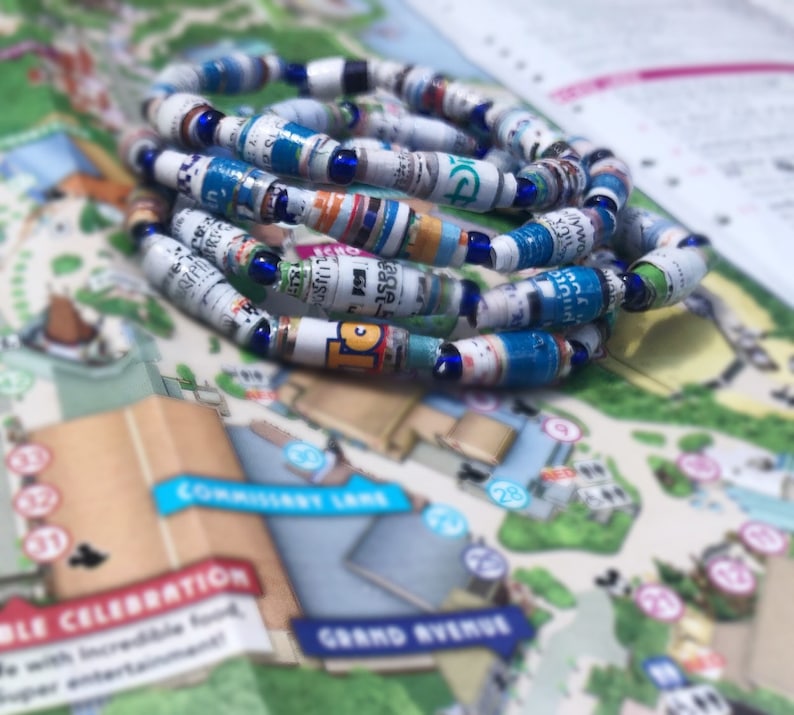 Upcycled Disney Park Map Bracelets image 6
