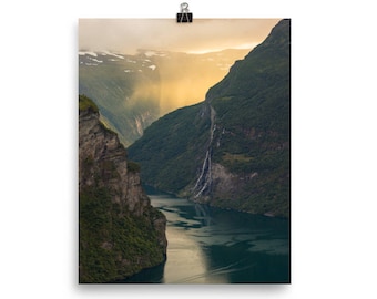 Geirangerfjord In The Rain - Photo Print